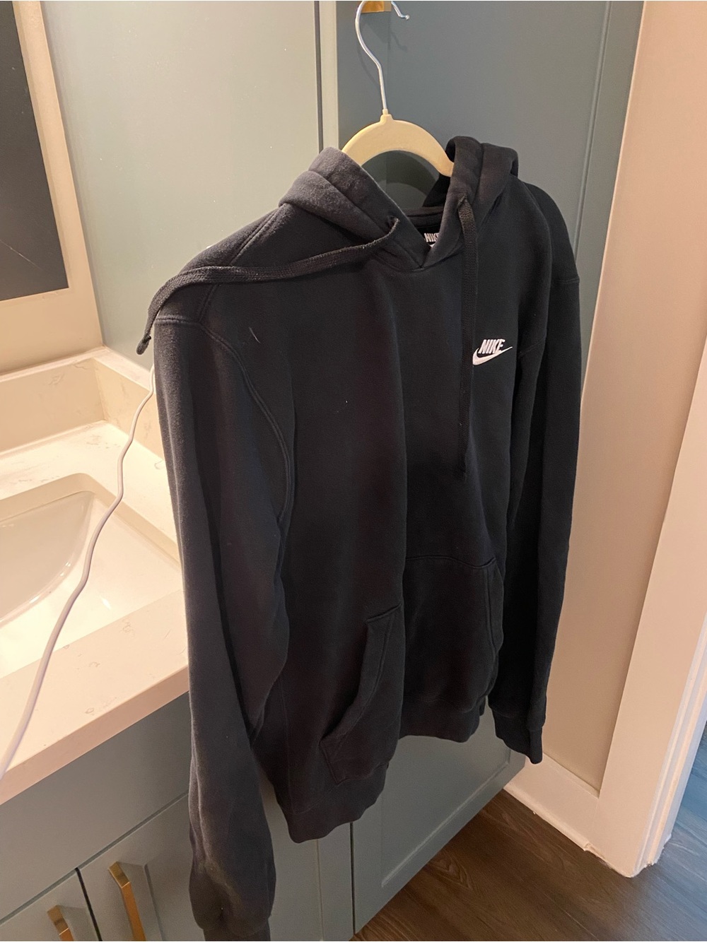 Nike Black Women's Hoodie with White Logo